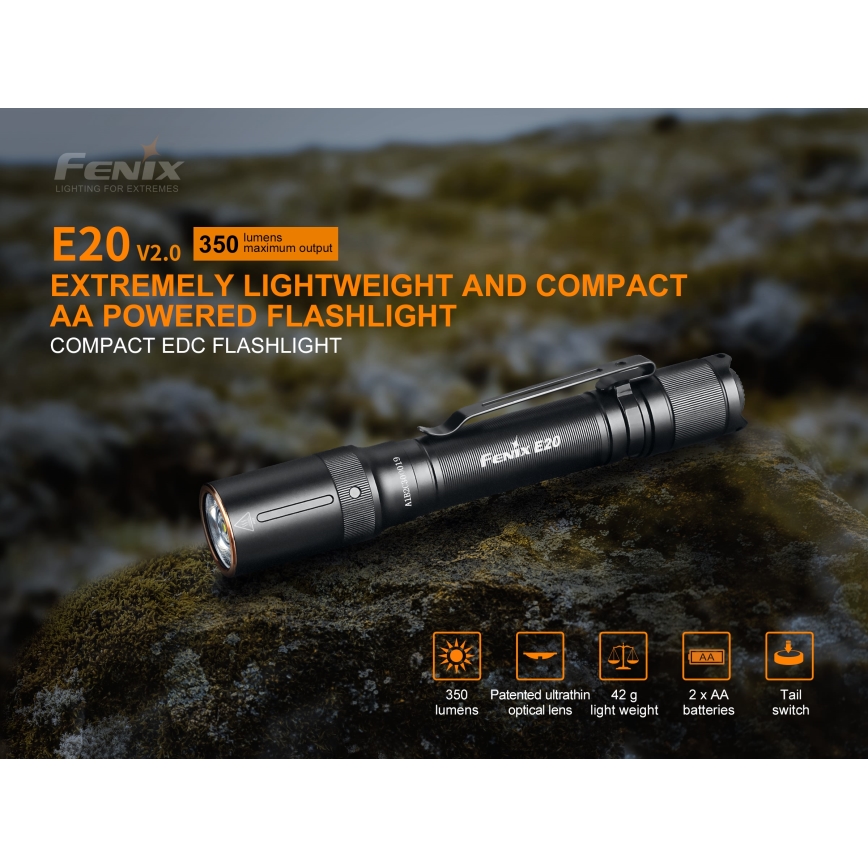 Fenix E20V20 - LED Ліхтар LED/2xAA IP68