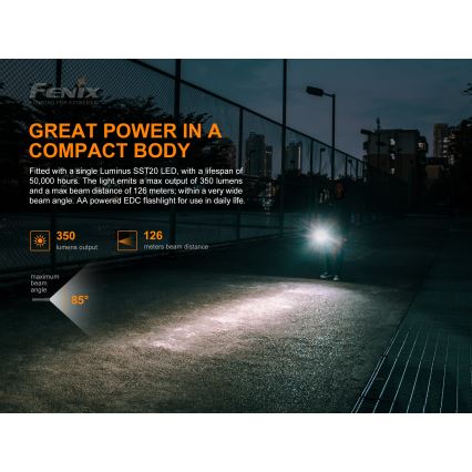 Fenix E20V20 - LED Ліхтар LED/2xAA IP68