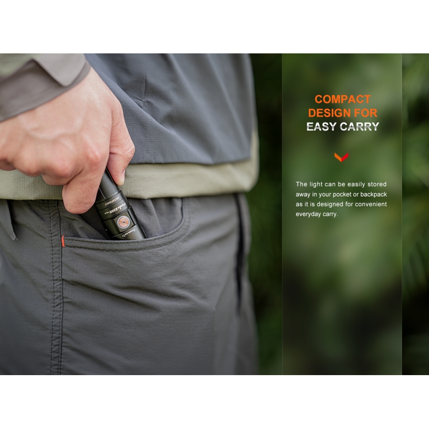 Fenix E28RV20 - Светодиодный аккумуляторный фонарь с регулированием яркости LED/USB/2xCR123A IP68 1700 блестящий 260 ч 3400 mAh