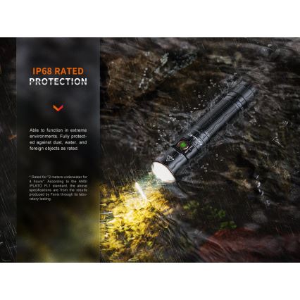 Fenix E35RSETAODS - LED акумуляторний ліхтарик з регулюванням яскравості  LED/USB IP68 3100 лм 69 год + дифузор 26,5 мм