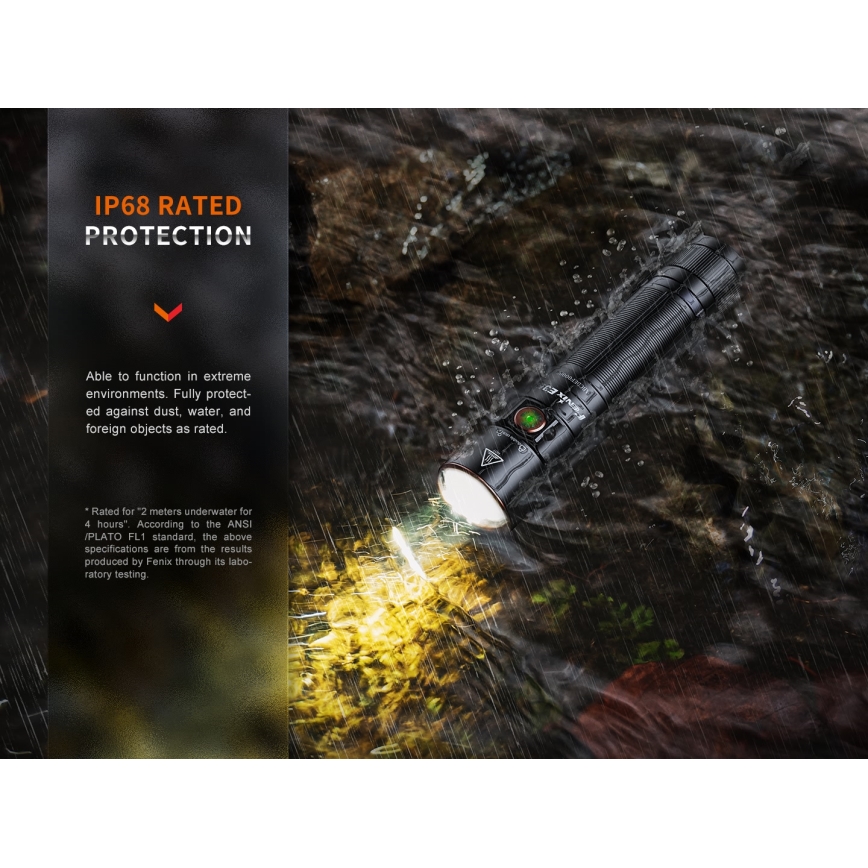 Fenix E35RSETAODS - LED акумуляторний ліхтарик з регулюванням яскравості  LED/USB IP68 3100 лм 69 год + дифузор 26,5 мм