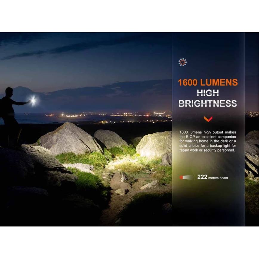 Fenix ECPBLUE - Светодиодный аккумуляторный фонарь с повербанком USB IP68 1600 блестящий 504 ч 5000 mAh синий