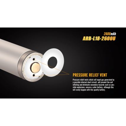 Fenix FE18650LI26USB - Аккумуляторная батарейка USB/3,6V 2600 mAh 1 шт.