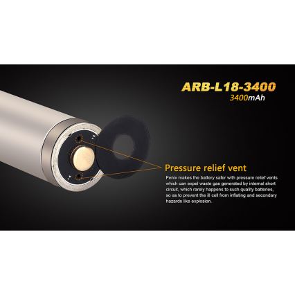 Fenix FE18650LI34 - 1 шт. Перезаряжаемый аккумулятор 18650/3,6 В 3400 мА·ч