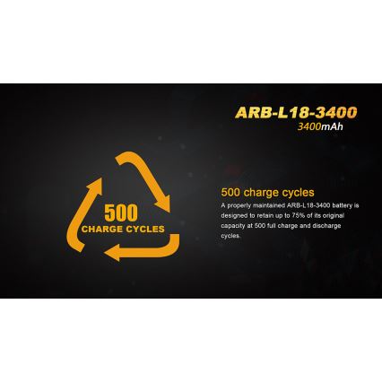 Fenix FE18650LI34 - 1 шт. Перезаряжаемый аккумулятор 18650/3,6 В 3400 мА·ч