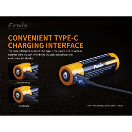 Fenix FE21700USB - 1 шт. Перезаряжаемый аккумулятор USB/3,6V 5000 mAh