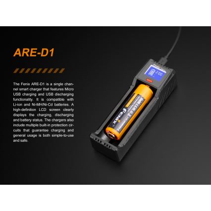 Fenix FENARED1 - Зарядний пристрій 1xLi-ion/AAA/AA/C 5V