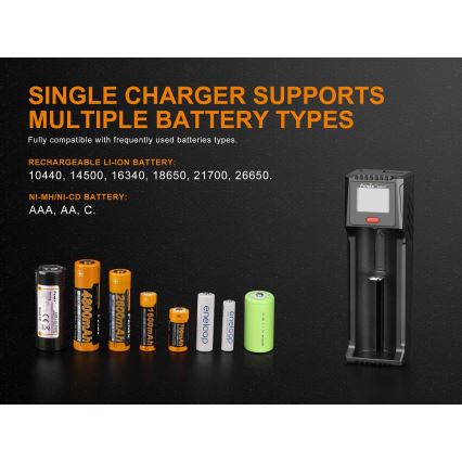 Fenix FENARED1 - Зарядний пристрій 1xLi-ion/AAA/AA/C 5V