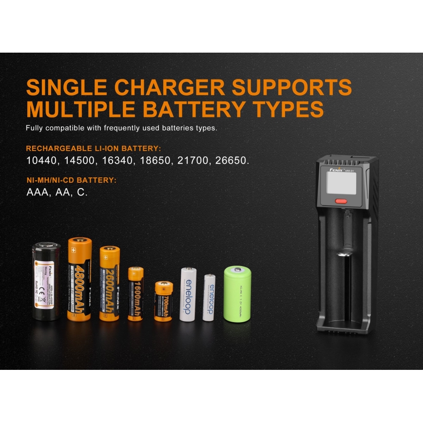 Fenix FENARED1 - Зарядний пристрій 1xLi-ion/AAA/AA/C 5V