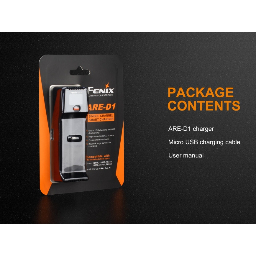 Fenix FENARED1 - Зарядний пристрій 1xLi-ion/AAA/AA/C 5V