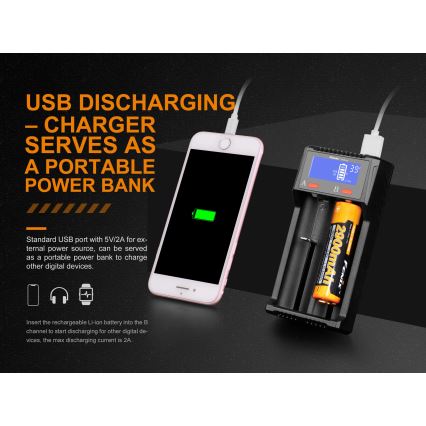 Fenix FENARED2 - Зарядний пристрій 2xLi-ion/AAA/AA/C 5V