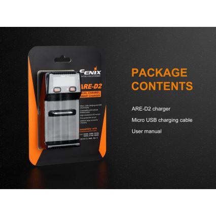 Fenix FENARED2 - Зарядний пристрій 2xLi-ion/AAA/AA/C 5V