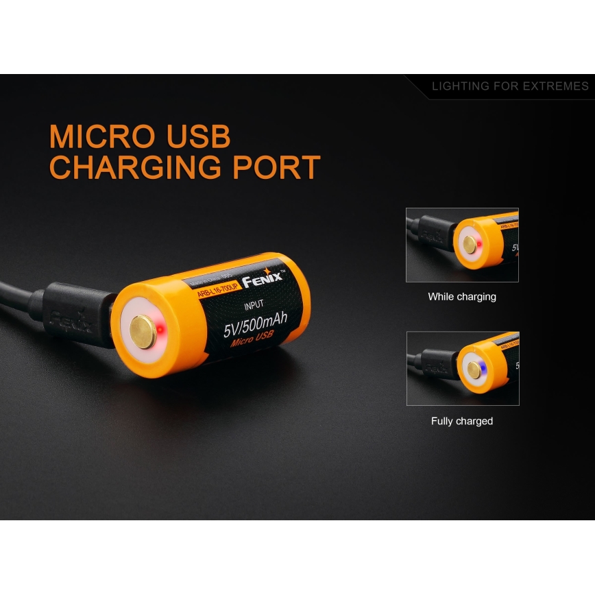 Fenix FERCR123ALIIONUP - 1шт. Акумуляторна батарея USB/3,6V