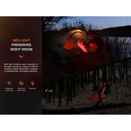 Fenix HL16V2BLK - LED Налобний ліхтар LED/3xAAA IP66 450 лм 200 г чорний/помаранчевий