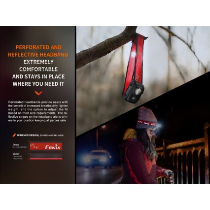 Fenix HL16V2BLK - LED Налобний ліхтар LED/3xAAA IP66 450 лм 200 г чорний/помаранчевий