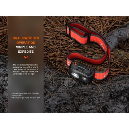 Fenix HL16V2PIN - LED Налобний ліхтар LED/3xAAA IP66 450 лм 200 г рожевий
