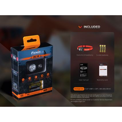 Fenix HL16V2PIN - LED Налобний ліхтар LED/3xAAA IP66 450 лм 200 г рожевий