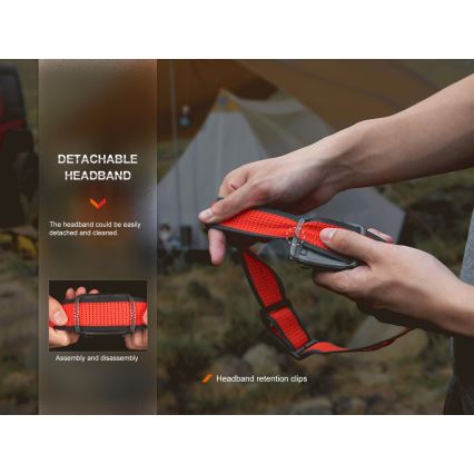 Fenix HL16V2PIN - Светодиодный налобный фонарь LED/3xAAA IP66 450 лм 200 ч розовый