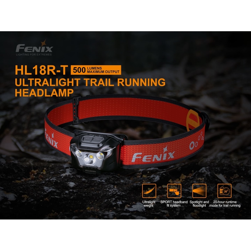 Fenix HL18RTRAIL - Акумуляторний налобний LED ліхтар LED/3xAAA IP66