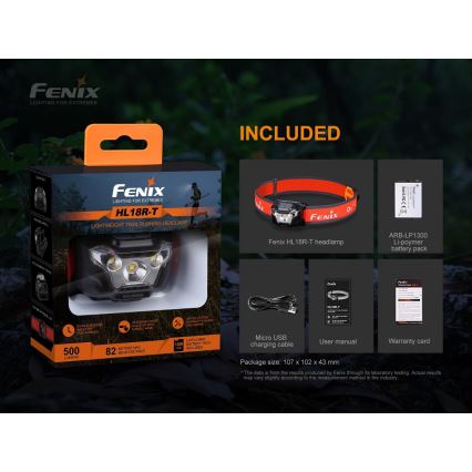 Fenix HL18RTRAIL - Акумуляторний налобний LED ліхтар LED/3xAAA IP66