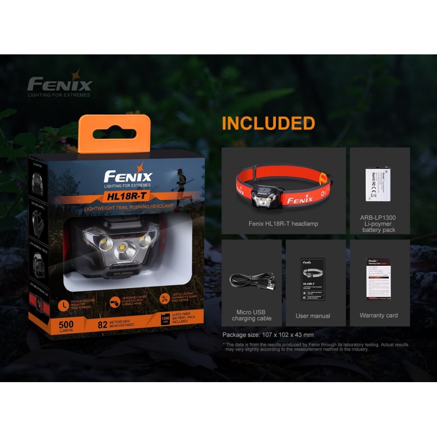 Fenix HL18RTRAIL - Акумуляторний налобний LED ліхтар LED/3xAAA IP66