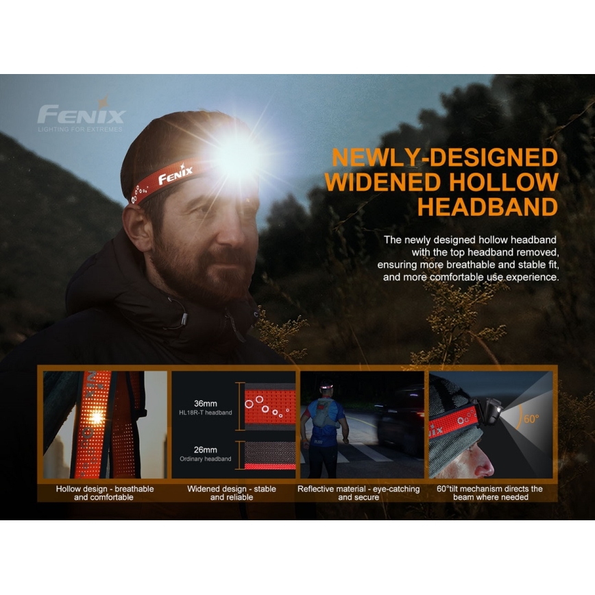 Fenix HL18RTRAIL - Акумуляторний налобний LED ліхтар LED/3xAAA IP66
