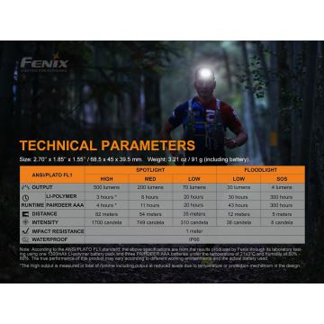 Fenix HL18RTRAIL - Акумуляторний налобний LED ліхтар LED/3xAAA IP66