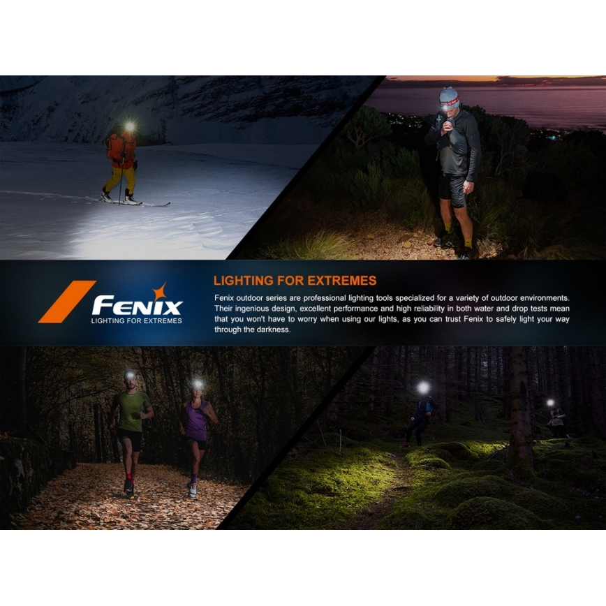Fenix HL18RTV20BLC - LED Акумуляторний налобний ліхтар з регулюванням яскравості LED/USB IP66 800 лм 160 год. чорний/помаранчевий