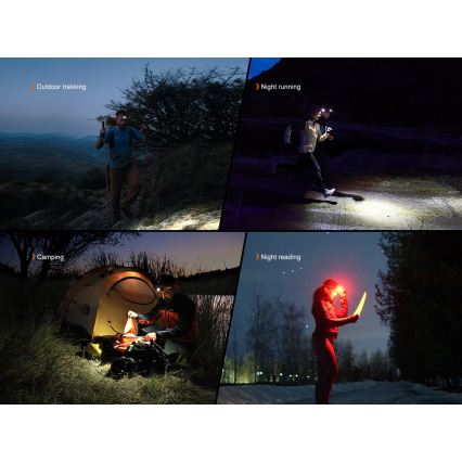 Fenix HL18RTV20WHT - LED Акумуляторний налобний ліхтар з регулюванням яскравості LED/USB IP66 білий/чорний