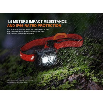 Fenix HL18RTV20WHT - Светодиодный аккумуляторный налобный фонарь с регулированием яркости LED/USB IP66 800 блестящий 160 ч белый/черный