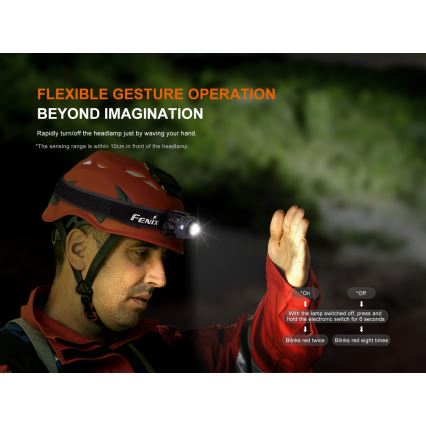 Fenix HL45R - LED Акумуляторний фокусуючий налобний ліхтар з регулюванням яскравості LED/USB IP66 1000 лм 240 год чорний