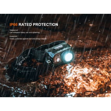 Fenix HL45R - LED Акумуляторний фокусуючий налобний ліхтар з регулюванням яскравості LED/USB IP66 1000 лм 240 год чорний