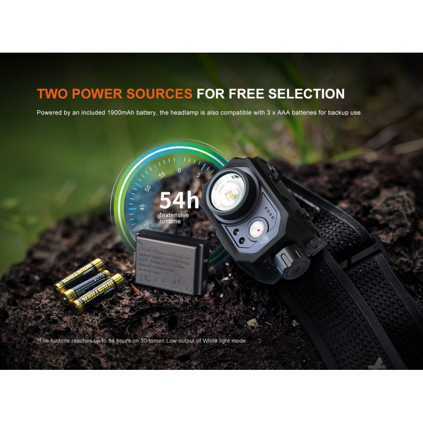Fenix HL45R - LED Акумуляторний фокусуючий налобний ліхтар з регулюванням яскравості LED/USB IP66 1000 лм 240 год чорний