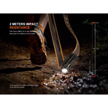 Fenix HM23V20 - LED Налобний ліхтар з регулюванням яскравості LED/1xAA IP68 300 lm 100 h