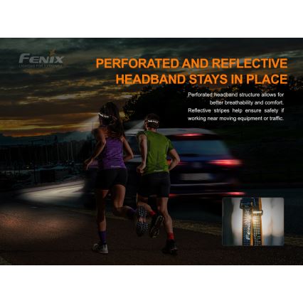 Fenix HM51RV20 - Акумуляторний налобний LED ліхтар 3xLED/1xCR123A IP68 700 mAh