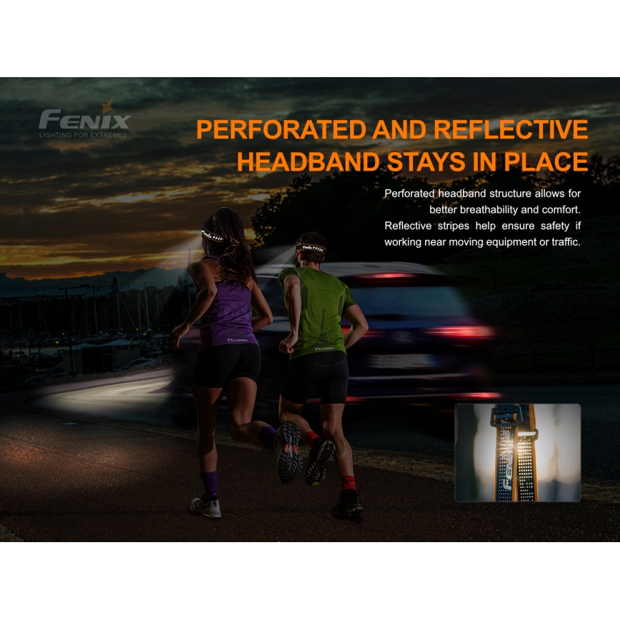 Fenix HM51RV20 - Акумуляторний налобний LED ліхтар 3xLED/1xCR123A IP68 700 mAh