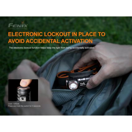 Fenix HM51RV20 - LED налобний ліхтар акумуляторний 3xLED/1xCR123A/USB IP68 700 лм 120 год 700 м