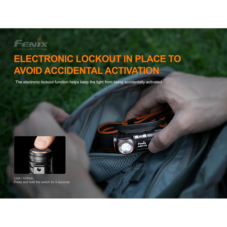 Fenix HM51RV20 - LED налобний ліхтар акумуляторний 3xLED/1xCR123A/USB IP68 700 лм 120 год 700 м