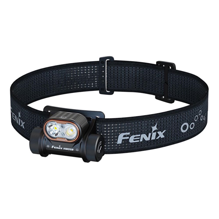 Fenix HM55RABL - диммируемый перезаряжаемый налобный фонарь LED/USB/1xCR123A 1600 mAh IP68 1200 lm 141,2 ч, чёрный