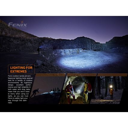 Fenix HM60R - Светодиодный аккумуляторный налобный фонарь с регулированием яркости 4xLED/USB/2xCR123A IP68 1300 блестящий 300 ч 3400 mAh