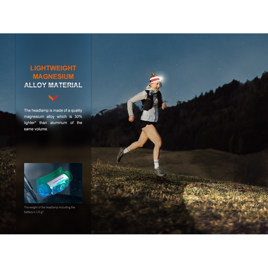 Fenix HM62TMGM - Светодиодный аккумуляторный налобный фонарь с регулированием яркости LED/USB IP68 1200 блестящий 280 ч 3400 mAh