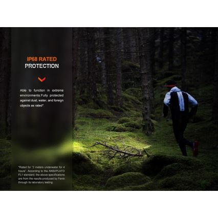 Fenix HM62TMGM - Светодиодный аккумуляторный налобный фонарь с регулированием яркости LED/USB IP68 1200 блестящий 280 ч 3400 mAh