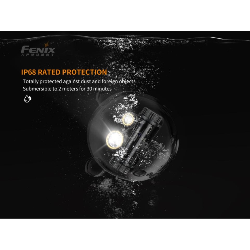 Fenix HM65R - Акумуляторний налобний LED ліхтар 2xLED/2xCR123A IP68