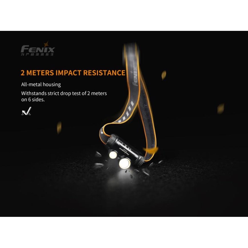 Fenix HM65R - Акумуляторний налобний LED ліхтар 2xLED/2xCR123A IP68