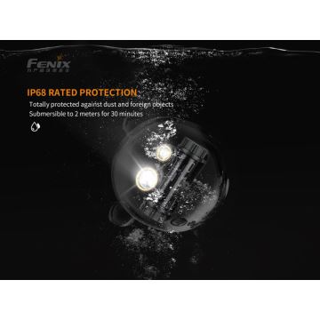 Fenix HM65R - Светодиодный аккумуляторный налобный фонарь 2xLED/2xCR123A IP68