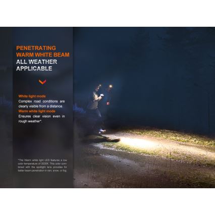 Fenix HM65RDTPRP - Світлодіодний акумуляторний налобний ліхтар LED/USB IP68 1500 лм 300 г фіолетовий/чорний