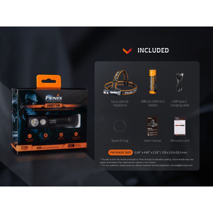 Fenix HM71R - Светодиодный аккумуляторный налобный фонарь LED/USB IP68 2700 блестящий 400 ч 5000 mAh