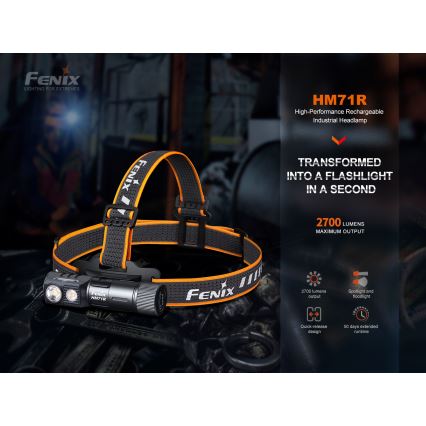 Fenix HM71R - Світлодіодний акумуляторний налобний ліхтар LED/USB IP68 2700 лм 400 год. 5000 mAh