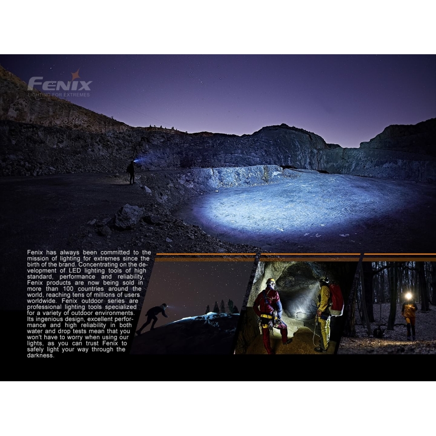 Fenix HP16R1250 - Світлодіодний акумуляторний налобний ліхтар 3xLED/USB 4xAA IP66 1250 лм 600 год. 3000 mAh