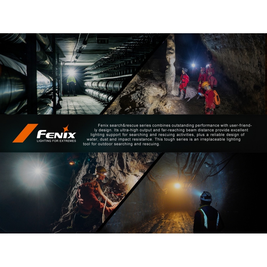 Fenix HP35R - налобний ліхтар LED з регульованою яскравістю, USB-заряджуваний, 5000 mAh, IP66, 4000 лм, 500 год, чорний